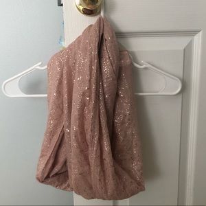 Pink shimmery infinite scarf